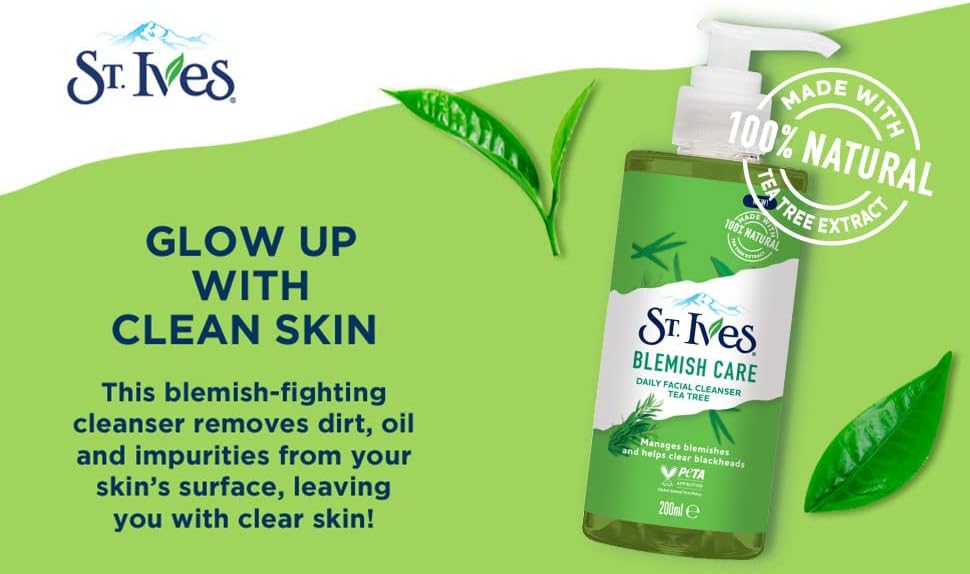 منظف الوجه من سانت ايفز 200 مل للعناية بالعيوب بخلاصة شجرة الشاي